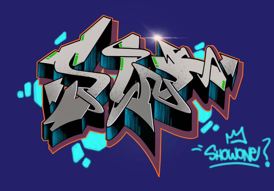 SW1 blue graffiti digital